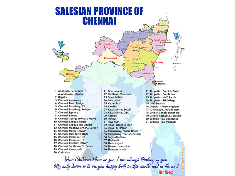 Map of Province of Chennai